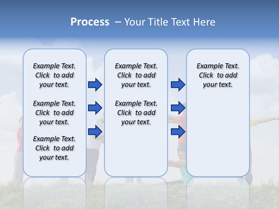 A Group Of People Standing On Top Of A Grass Covered Field PowerPoint Template