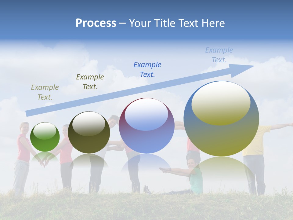 A Group Of People Standing On Top Of A Grass Covered Field PowerPoint Template