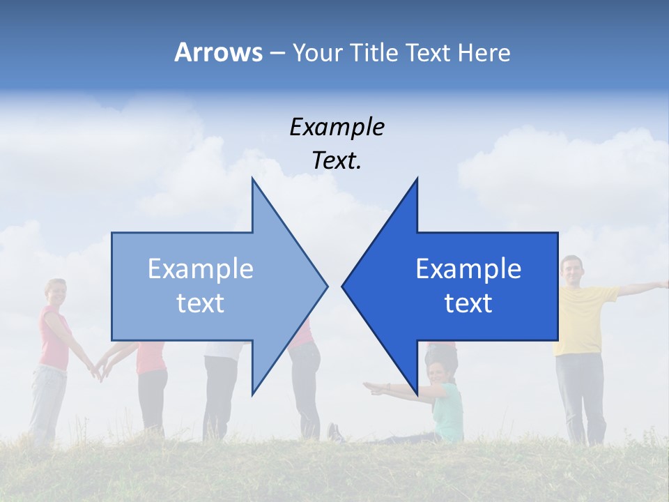 A Group Of People Standing On Top Of A Grass Covered Field PowerPoint Template