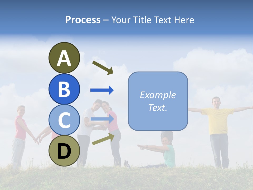 A Group Of People Standing On Top Of A Grass Covered Field PowerPoint Template