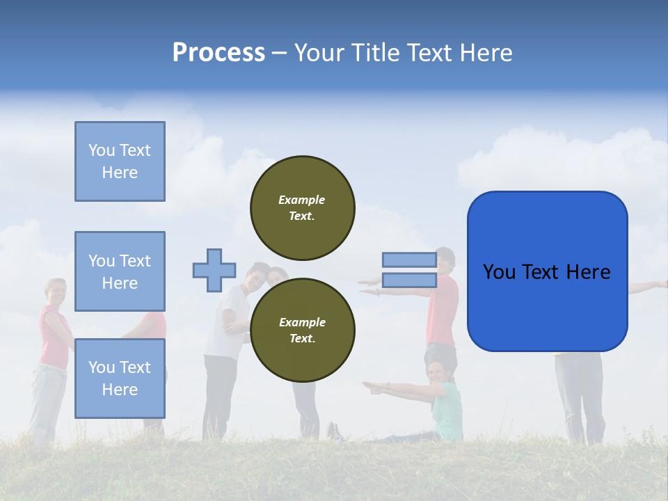 A Group Of People Standing On Top Of A Grass Covered Field PowerPoint Template