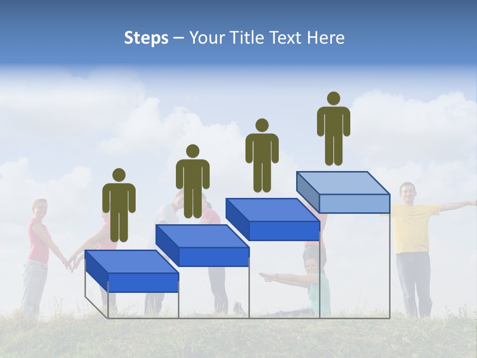 A Group Of People Standing On Top Of A Grass Covered Field PowerPoint Template