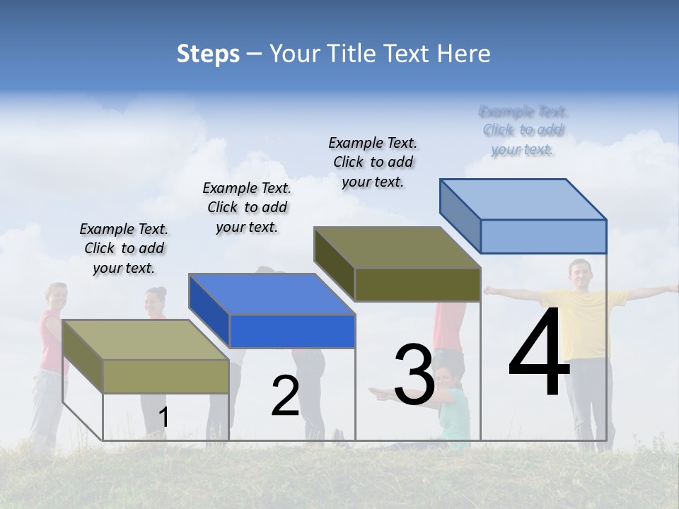 A Group Of People Standing On Top Of A Grass Covered Field PowerPoint Template