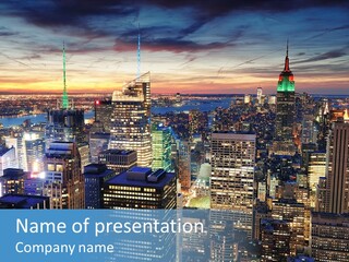 Scene Twilight New York PowerPoint Template