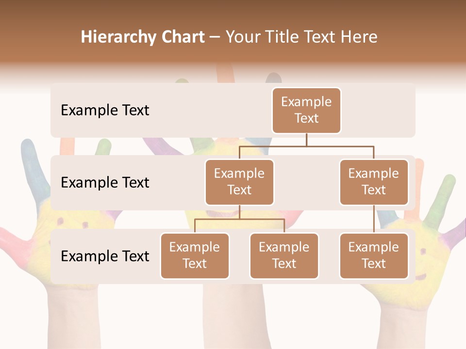 Celebration Kids Painted Hands Support PowerPoint Template