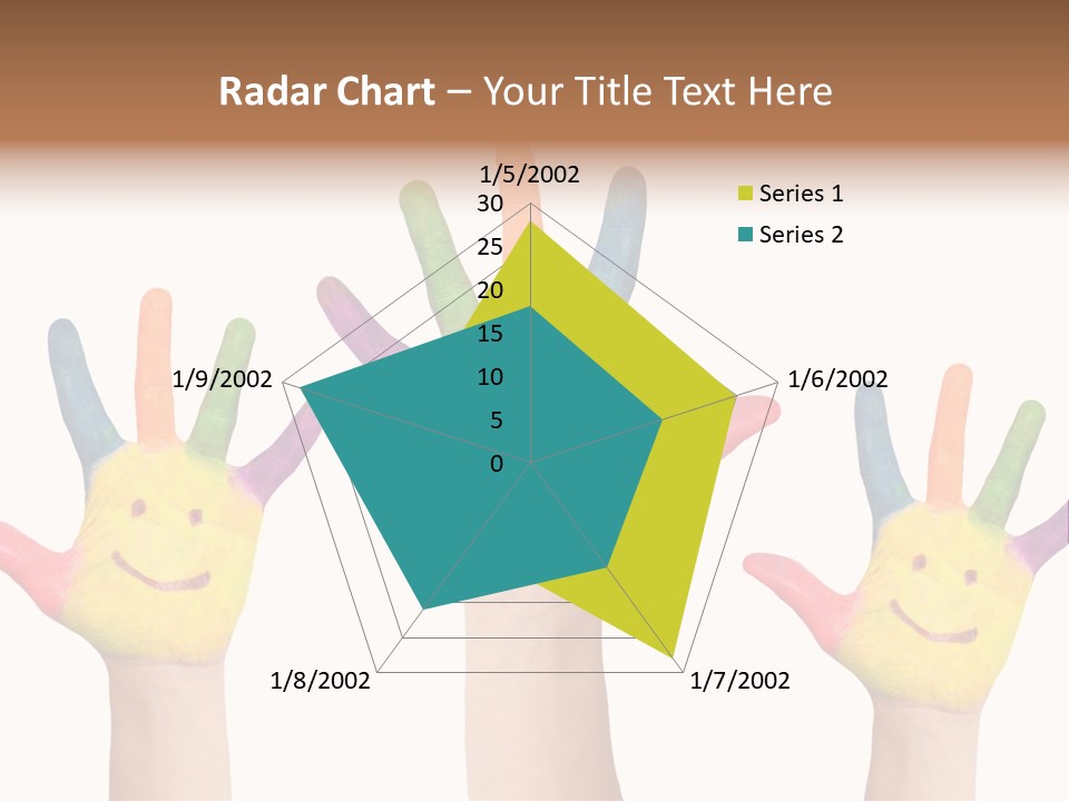 Celebration Kids Painted Hands Support PowerPoint Template