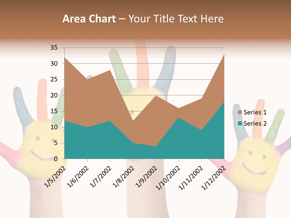 Celebration Kids Painted Hands Support PowerPoint Template