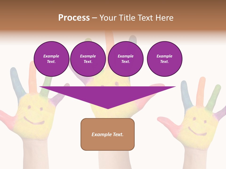 Celebration Kids Painted Hands Support PowerPoint Template