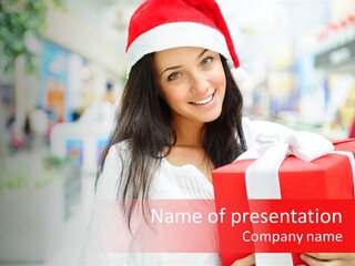 Xmas Enjoying Shopping PowerPoint Template