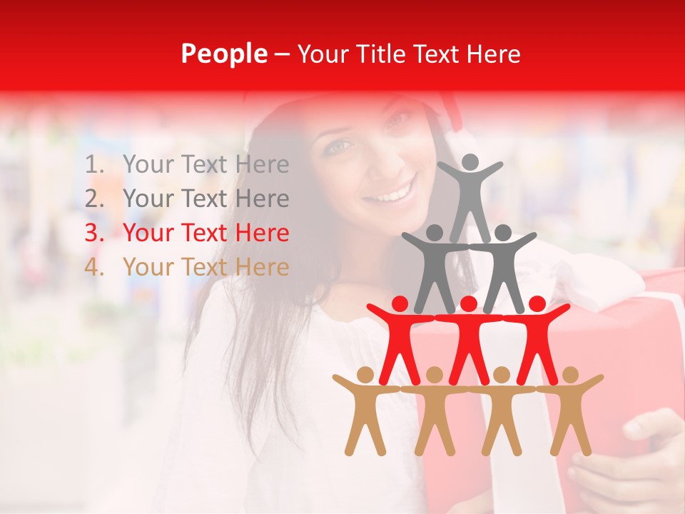 Xmas Enjoying Shopping PowerPoint Template