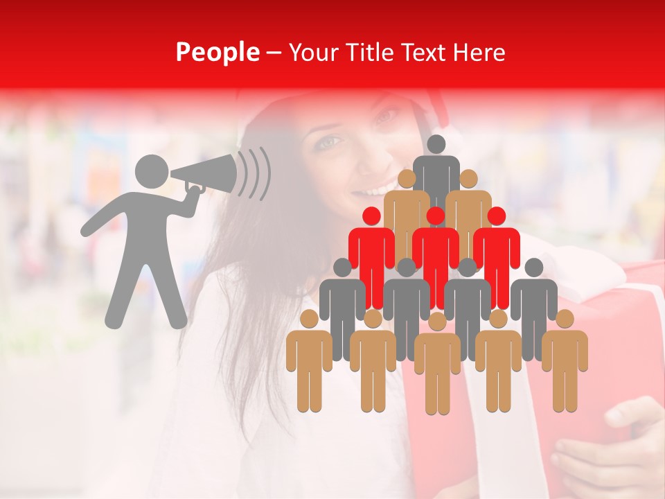 Xmas Enjoying Shopping PowerPoint Template