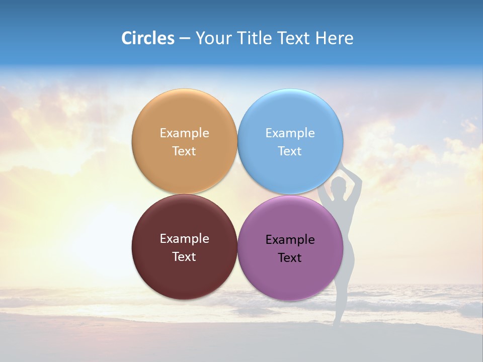 A Woman Doing Yoga On The Beach At Sunset PowerPoint Template