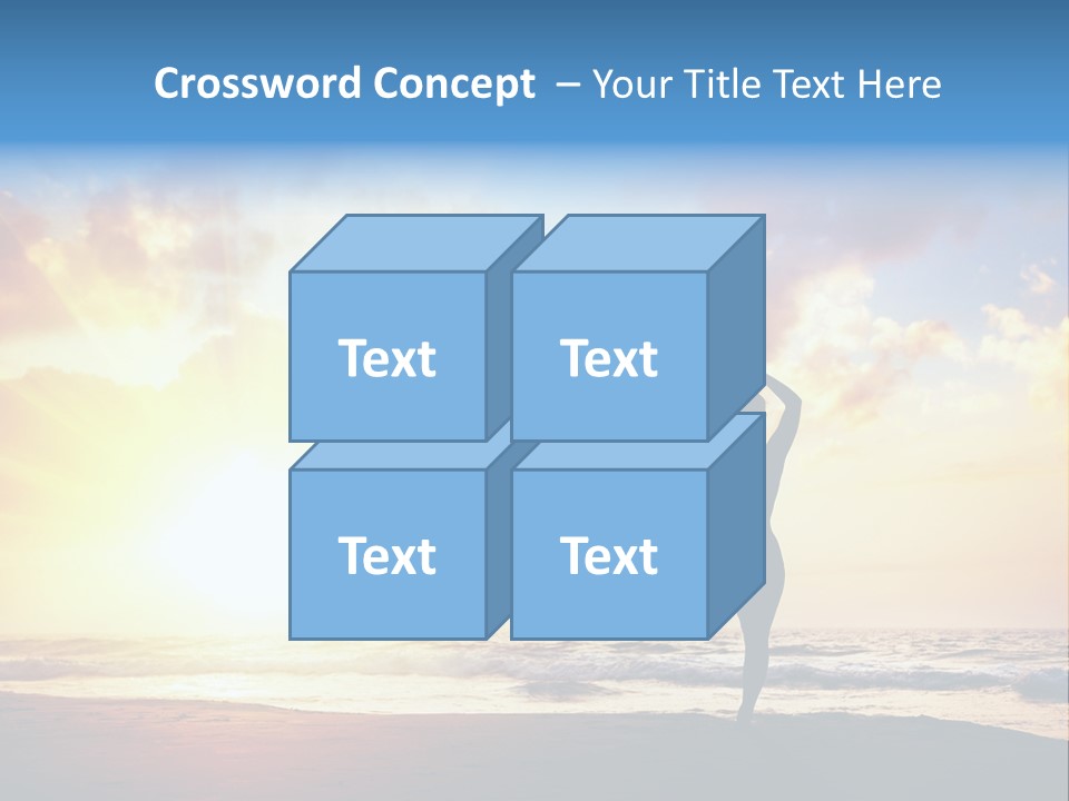 A Woman Doing Yoga On The Beach At Sunset PowerPoint Template
