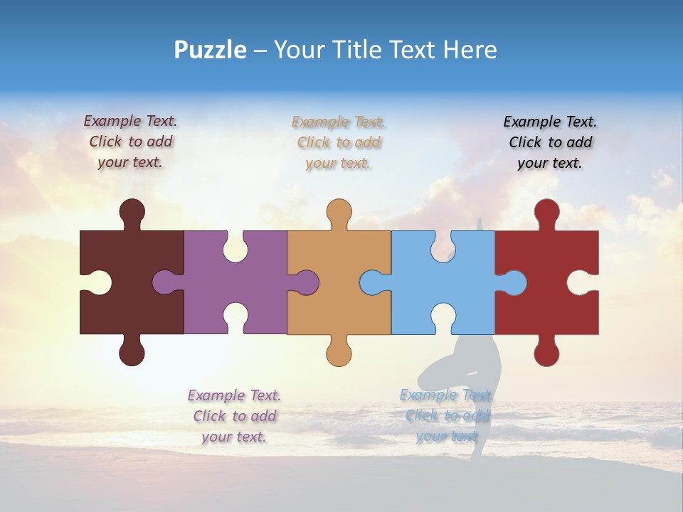 A Woman Doing Yoga On The Beach At Sunset PowerPoint Template