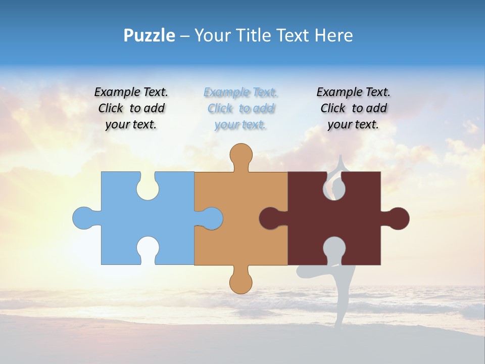 A Woman Doing Yoga On The Beach At Sunset PowerPoint Template