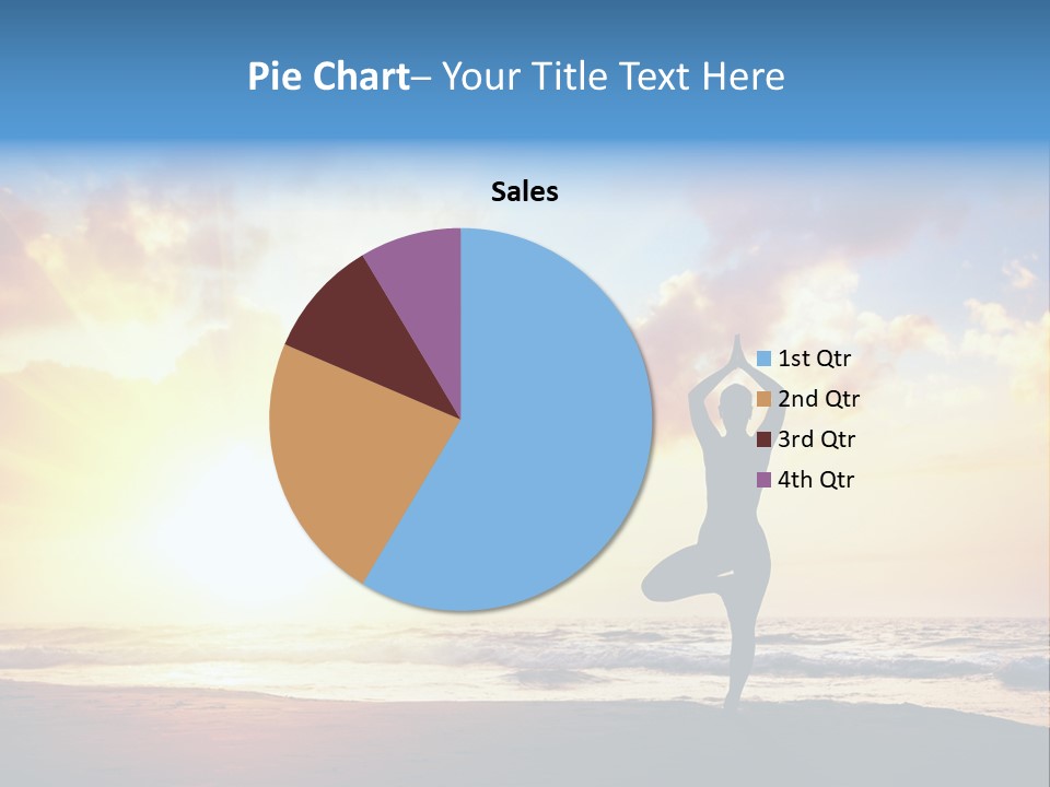 A Woman Doing Yoga On The Beach At Sunset PowerPoint Template