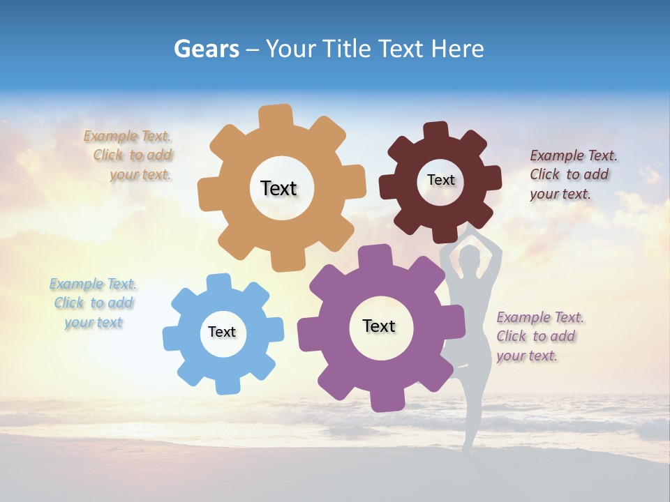 A Woman Doing Yoga On The Beach At Sunset PowerPoint Template