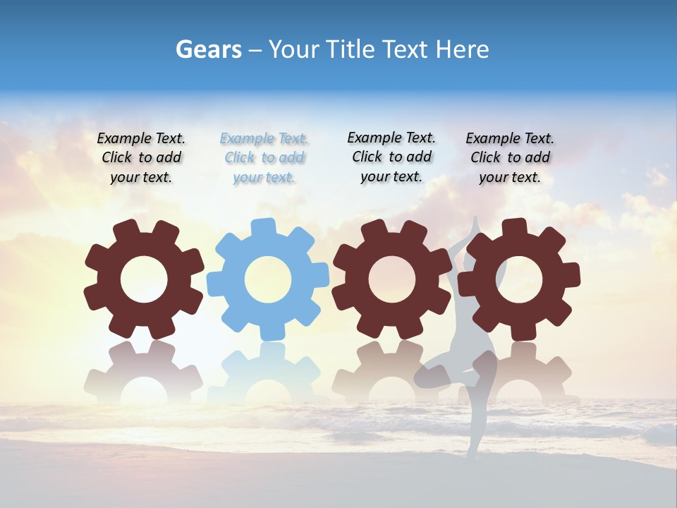 A Woman Doing Yoga On The Beach At Sunset PowerPoint Template