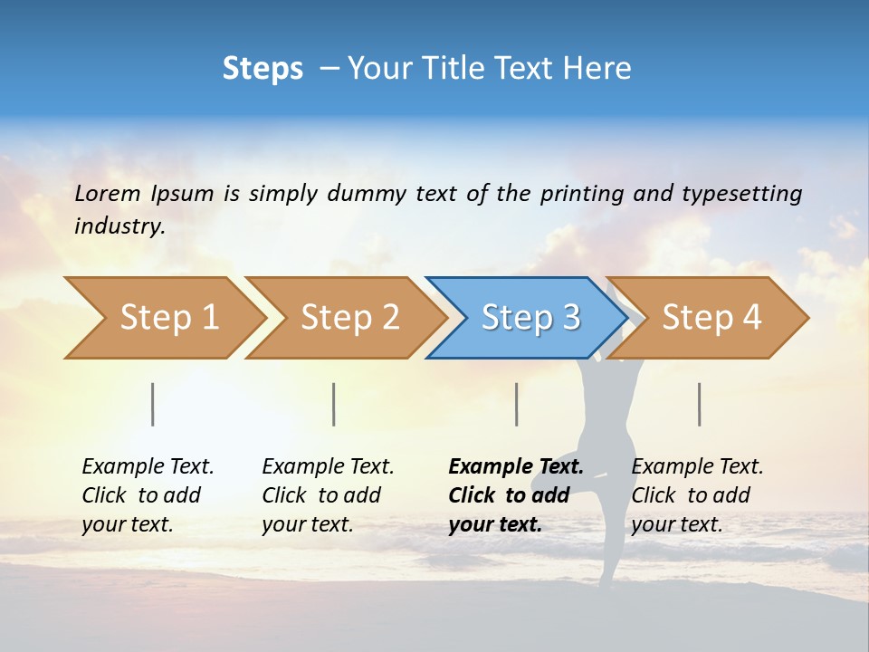 A Woman Doing Yoga On The Beach At Sunset PowerPoint Template