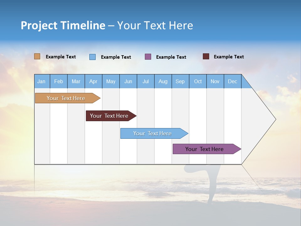A Woman Doing Yoga On The Beach At Sunset PowerPoint Template
