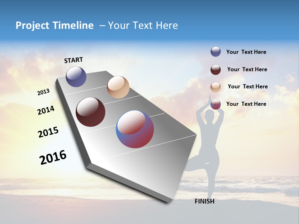 A Woman Doing Yoga On The Beach At Sunset PowerPoint Template
