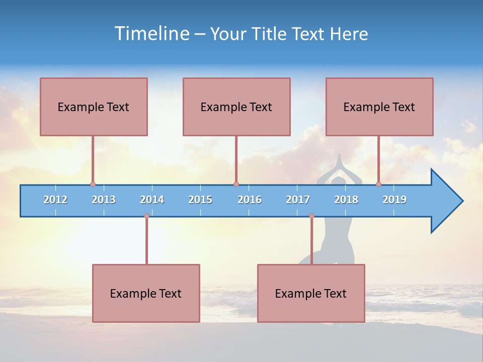 A Woman Doing Yoga On The Beach At Sunset PowerPoint Template