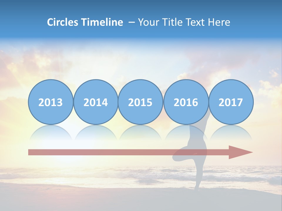 A Woman Doing Yoga On The Beach At Sunset PowerPoint Template