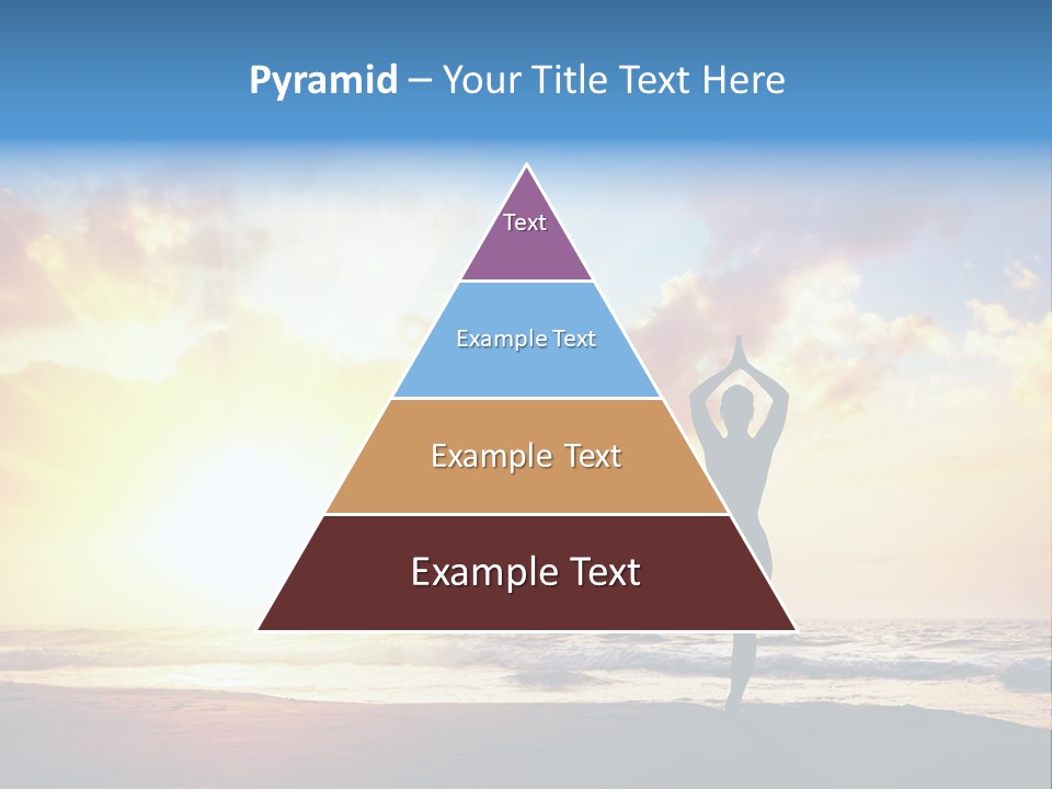 A Woman Doing Yoga On The Beach At Sunset PowerPoint Template