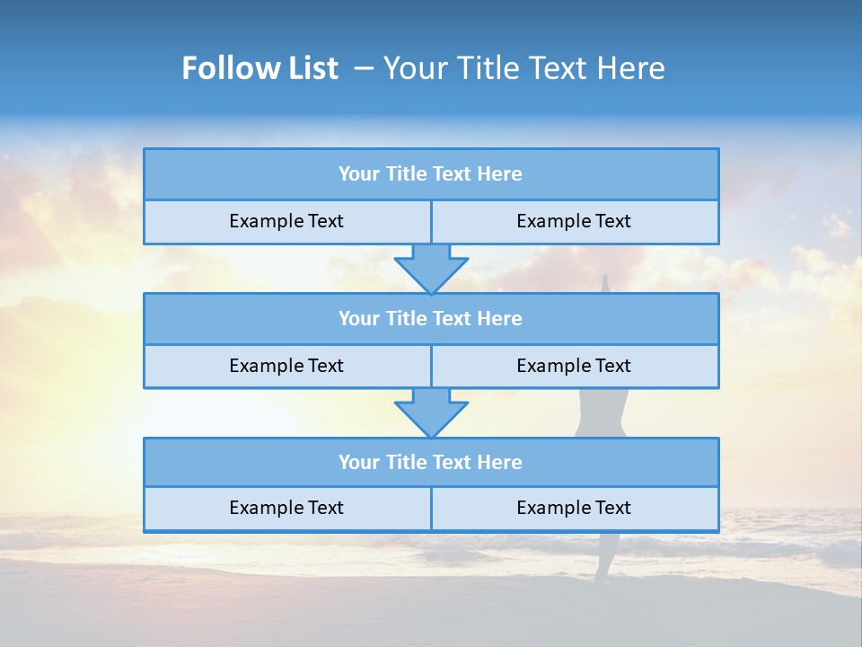 A Woman Doing Yoga On The Beach At Sunset PowerPoint Template