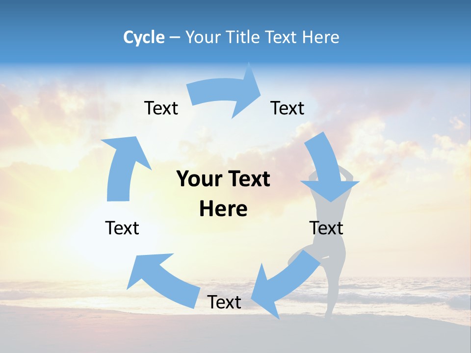 A Woman Doing Yoga On The Beach At Sunset PowerPoint Template