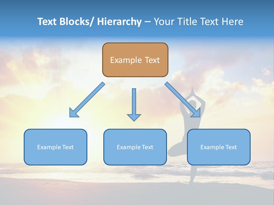 A Woman Doing Yoga On The Beach At Sunset PowerPoint Template