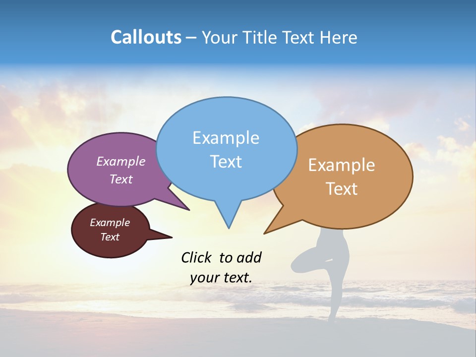 A Woman Doing Yoga On The Beach At Sunset PowerPoint Template