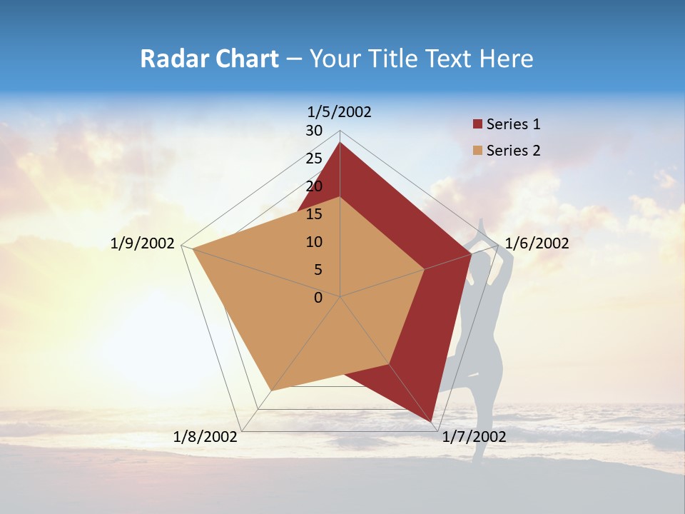 A Woman Doing Yoga On The Beach At Sunset PowerPoint Template