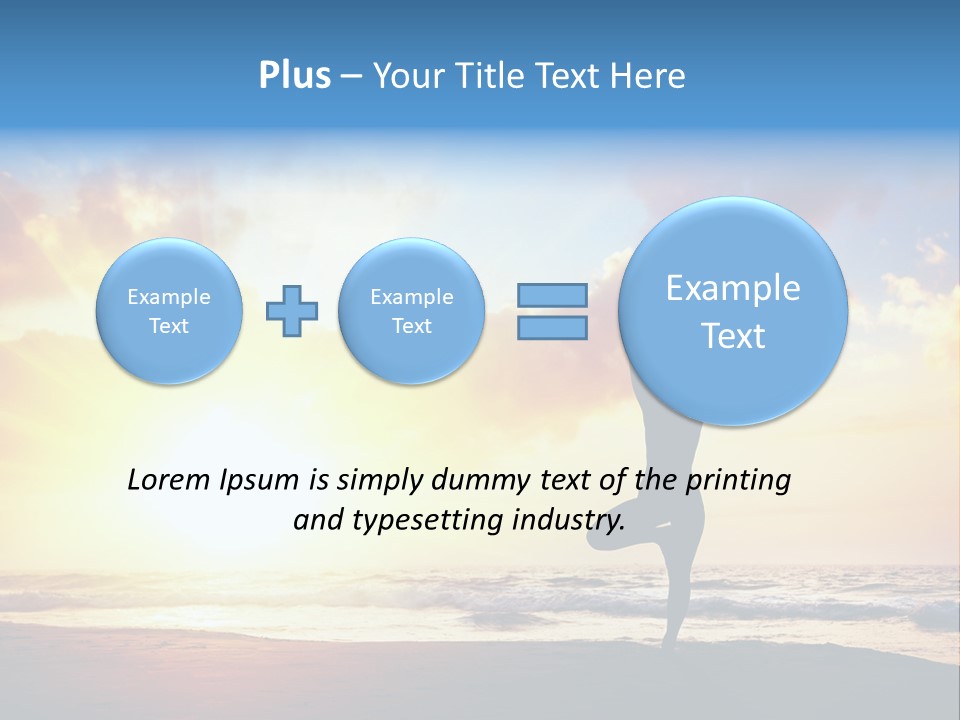 A Woman Doing Yoga On The Beach At Sunset PowerPoint Template