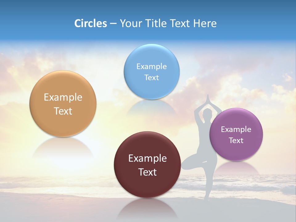 A Woman Doing Yoga On The Beach At Sunset PowerPoint Template