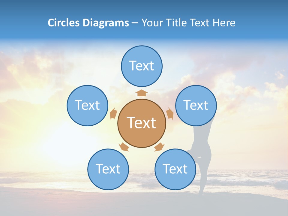 A Woman Doing Yoga On The Beach At Sunset PowerPoint Template