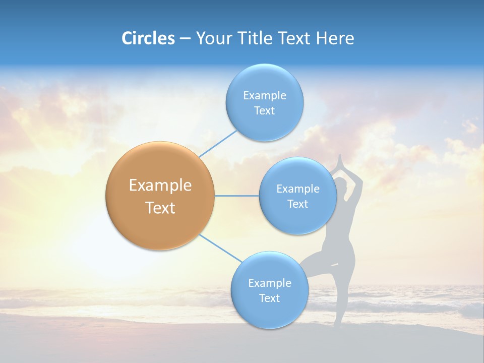 A Woman Doing Yoga On The Beach At Sunset PowerPoint Template