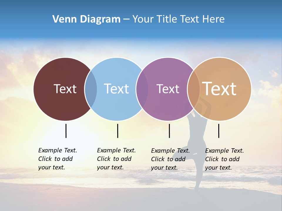 A Woman Doing Yoga On The Beach At Sunset PowerPoint Template