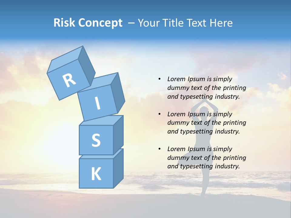 A Woman Doing Yoga On The Beach At Sunset PowerPoint Template