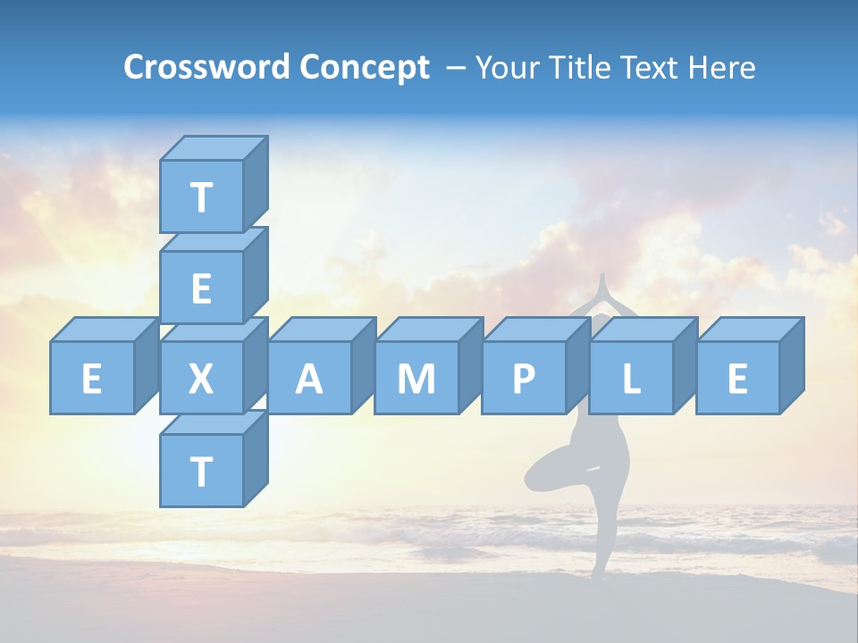 A Woman Doing Yoga On The Beach At Sunset PowerPoint Template