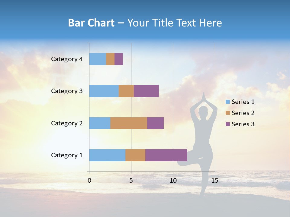 A Woman Doing Yoga On The Beach At Sunset PowerPoint Template