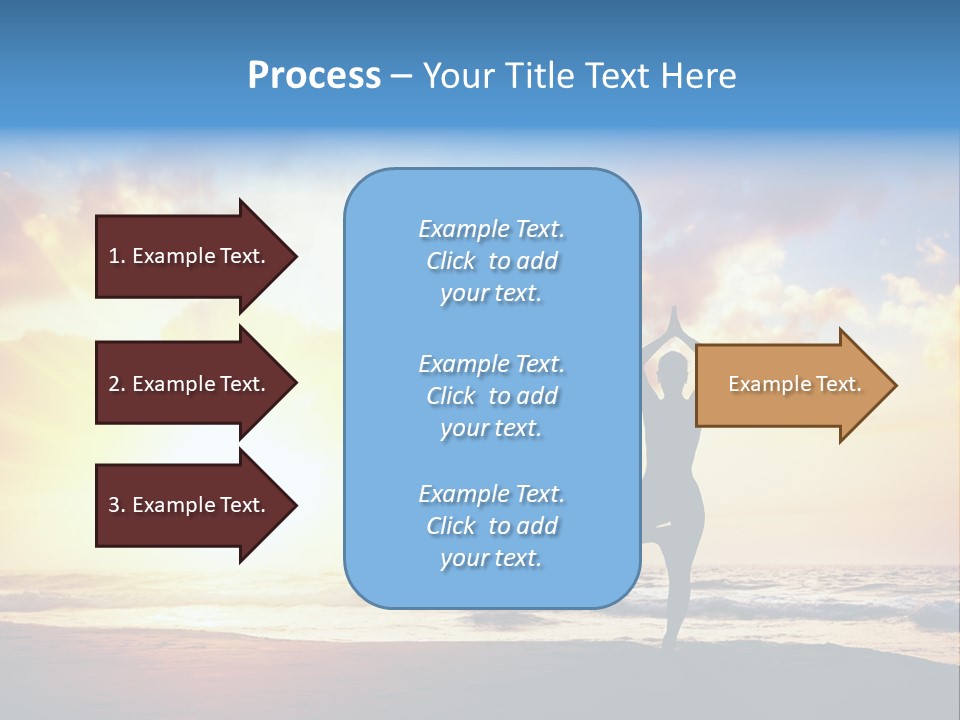 A Woman Doing Yoga On The Beach At Sunset PowerPoint Template
