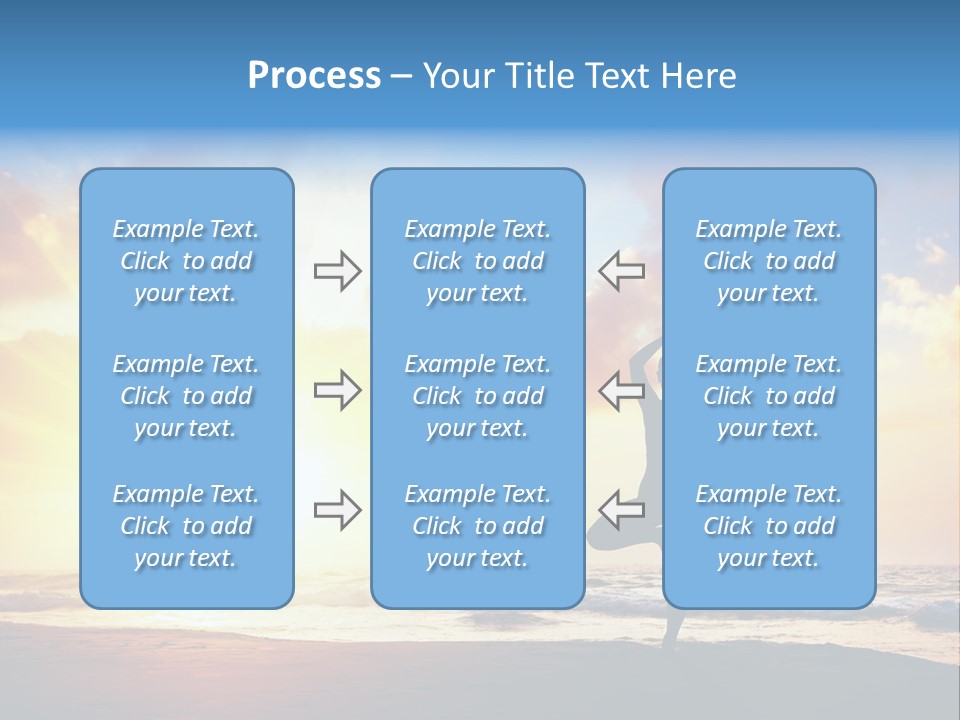 A Woman Doing Yoga On The Beach At Sunset PowerPoint Template