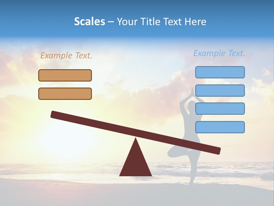 A Woman Doing Yoga On The Beach At Sunset PowerPoint Template