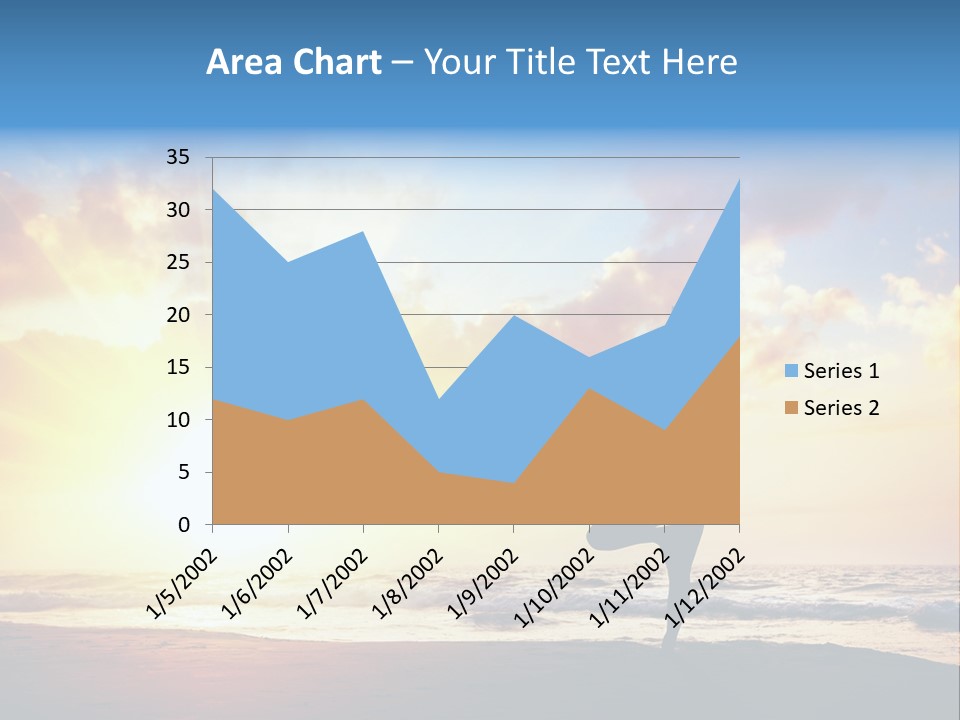 A Woman Doing Yoga On The Beach At Sunset PowerPoint Template