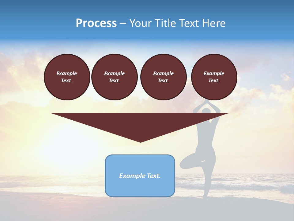 A Woman Doing Yoga On The Beach At Sunset PowerPoint Template