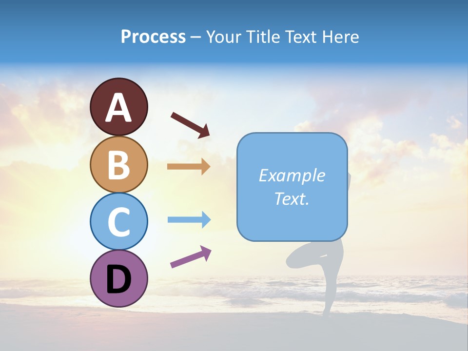 A Woman Doing Yoga On The Beach At Sunset PowerPoint Template