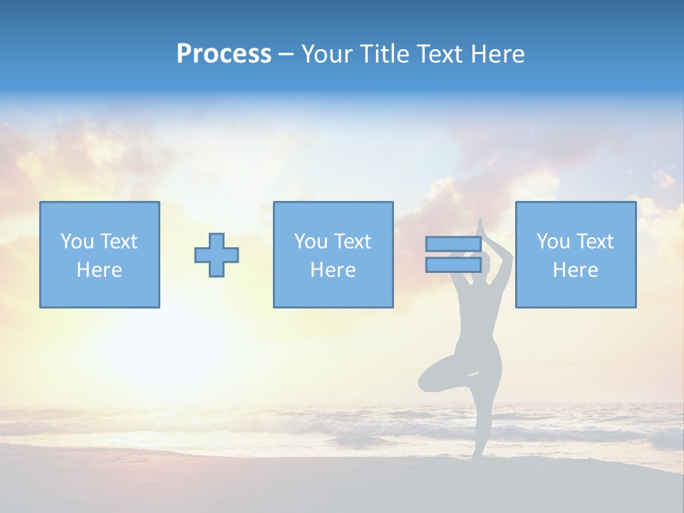 A Woman Doing Yoga On The Beach At Sunset PowerPoint Template