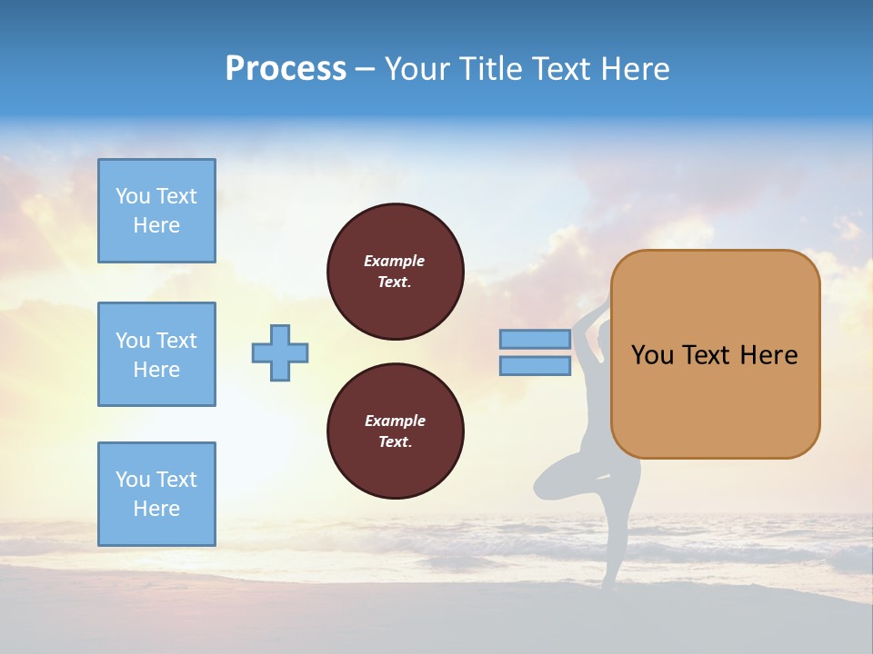 A Woman Doing Yoga On The Beach At Sunset PowerPoint Template