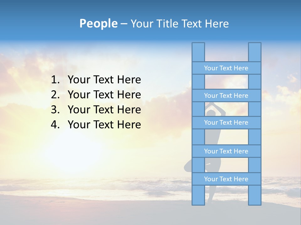 A Woman Doing Yoga On The Beach At Sunset PowerPoint Template